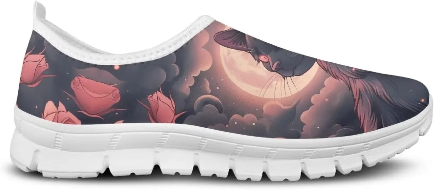 Low-Top Slip Ons Women's Casual Sneakers Non Slip Soft Loafers Comfortable Walking Shoe Fashion Sneakers White Sole Size 5.5-11.5