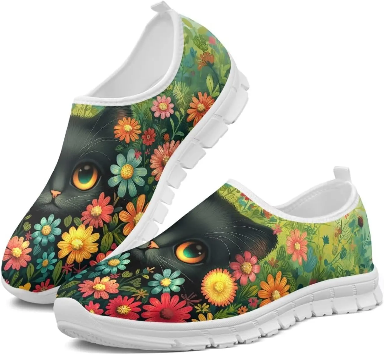 Low-Top Slip Ons Women's Casual Sneakers Non Slip Soft Loafers Comfortable Walking Shoe Fashion Sneakers White Sole Size 5.5-11.5