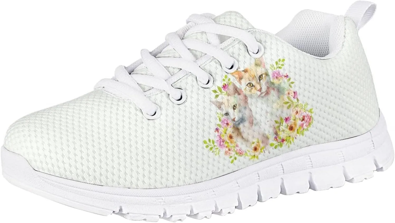 MARSVOVO Kids Animal Print Sneakers Flexible Athletic Lightweight Breathable Lace-up First Shoes for Walking Boy Girl Most Comfortable Classic Printed Casual Fashion Non Slip Sport Girl Running Shoes
