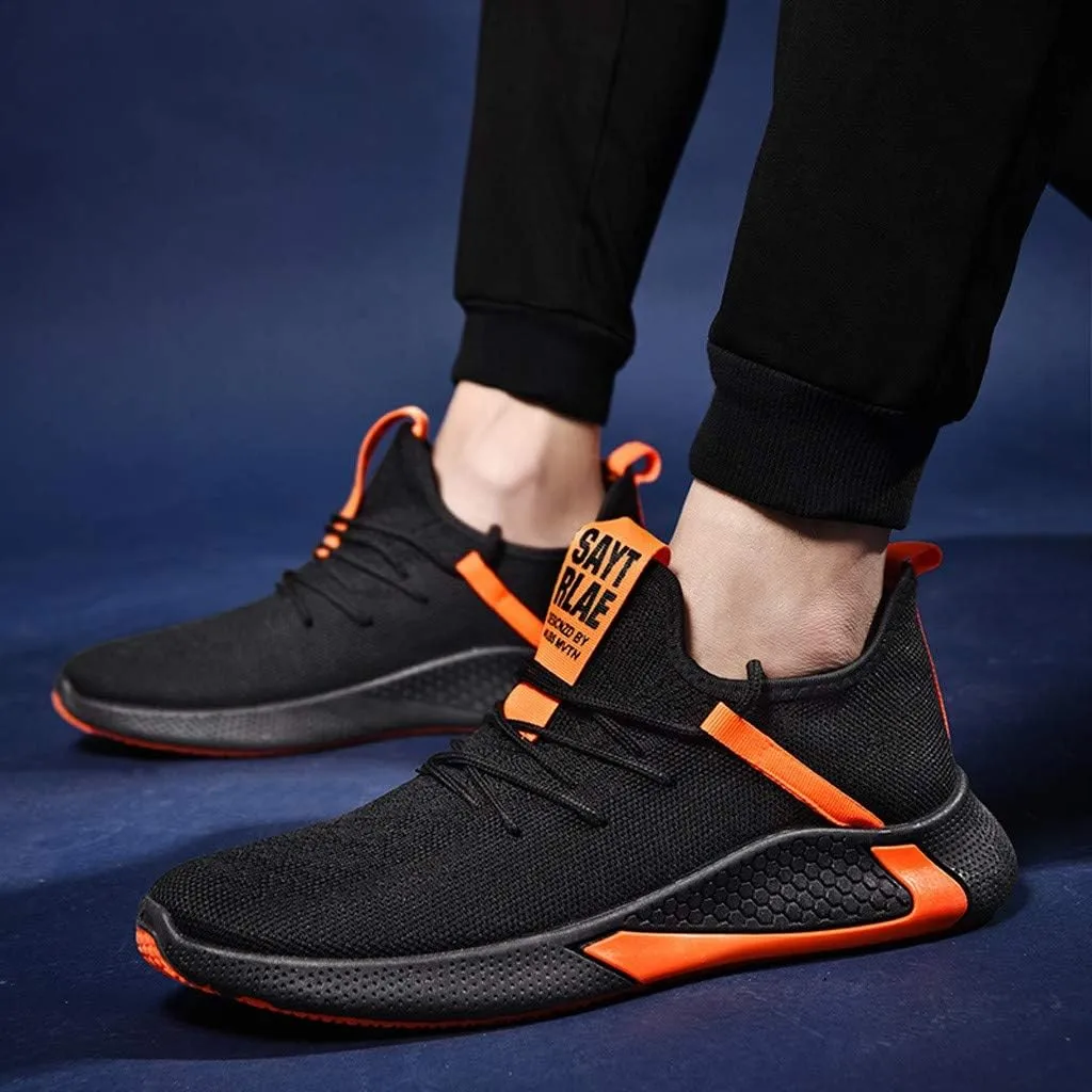 Men Fashion Sports Sneakers Mens Mid Top Lace Up Cushion Running Shoes Daily Work Shoes with Arch Support and Soft Sole Durable Lightweight Fitness Tennis Sneaker for Men