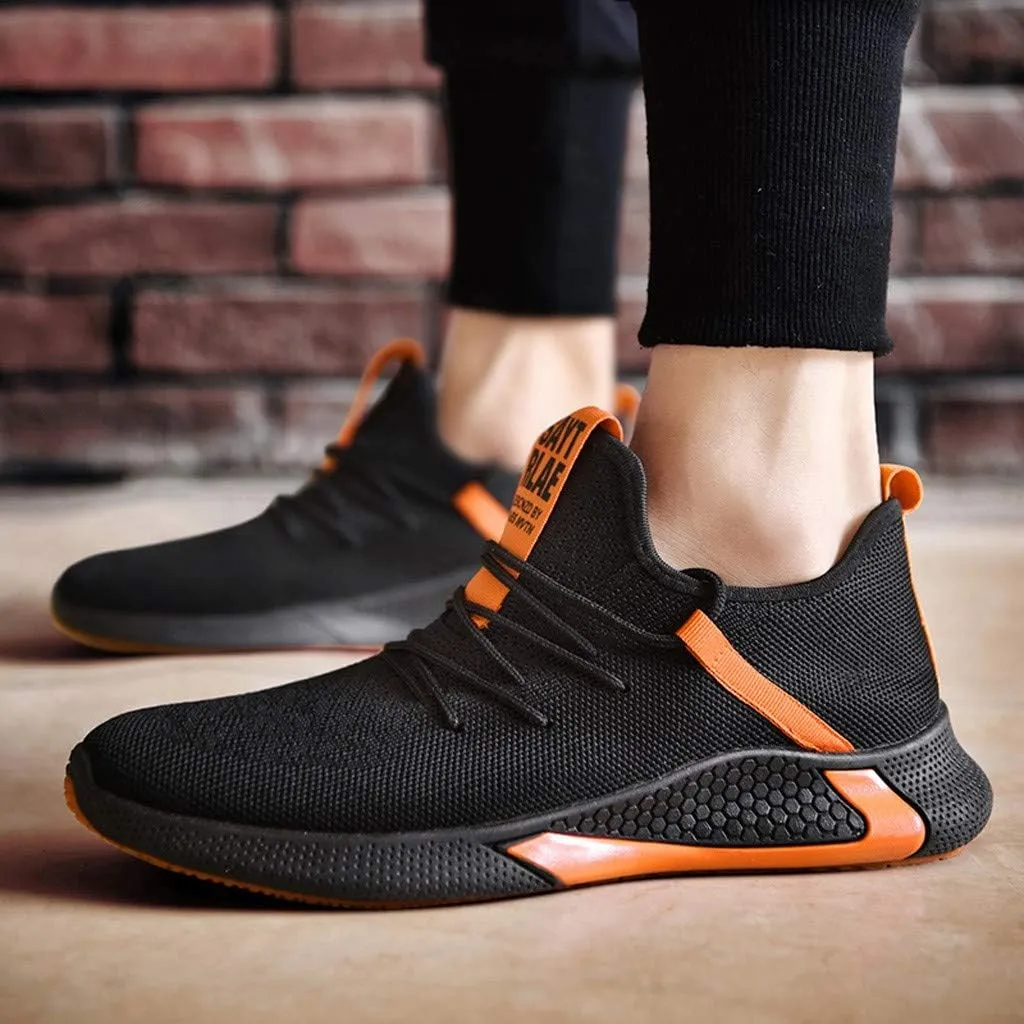 Men Fashion Sports Sneakers Mens Mid Top Lace Up Cushion Running Shoes Daily Work Shoes with Arch Support and Soft Sole Durable Lightweight Fitness Tennis Sneaker for Men