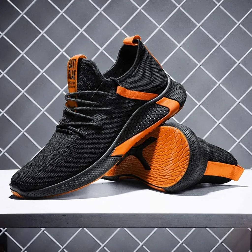 Men Fashion Sports Sneakers Mens Mid Top Lace Up Cushion Running Shoes Daily Work Shoes with Arch Support and Soft Sole Durable Lightweight Fitness Tennis Sneaker for Men