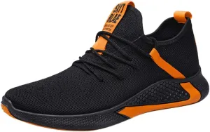Men Fashion Sports Sneakers Mens Mid Top Lace Up Cushion Running Shoes Daily Work Shoes with Arch Support and Soft Sole Durable Lightweight Fitness Tennis Sneaker for Men