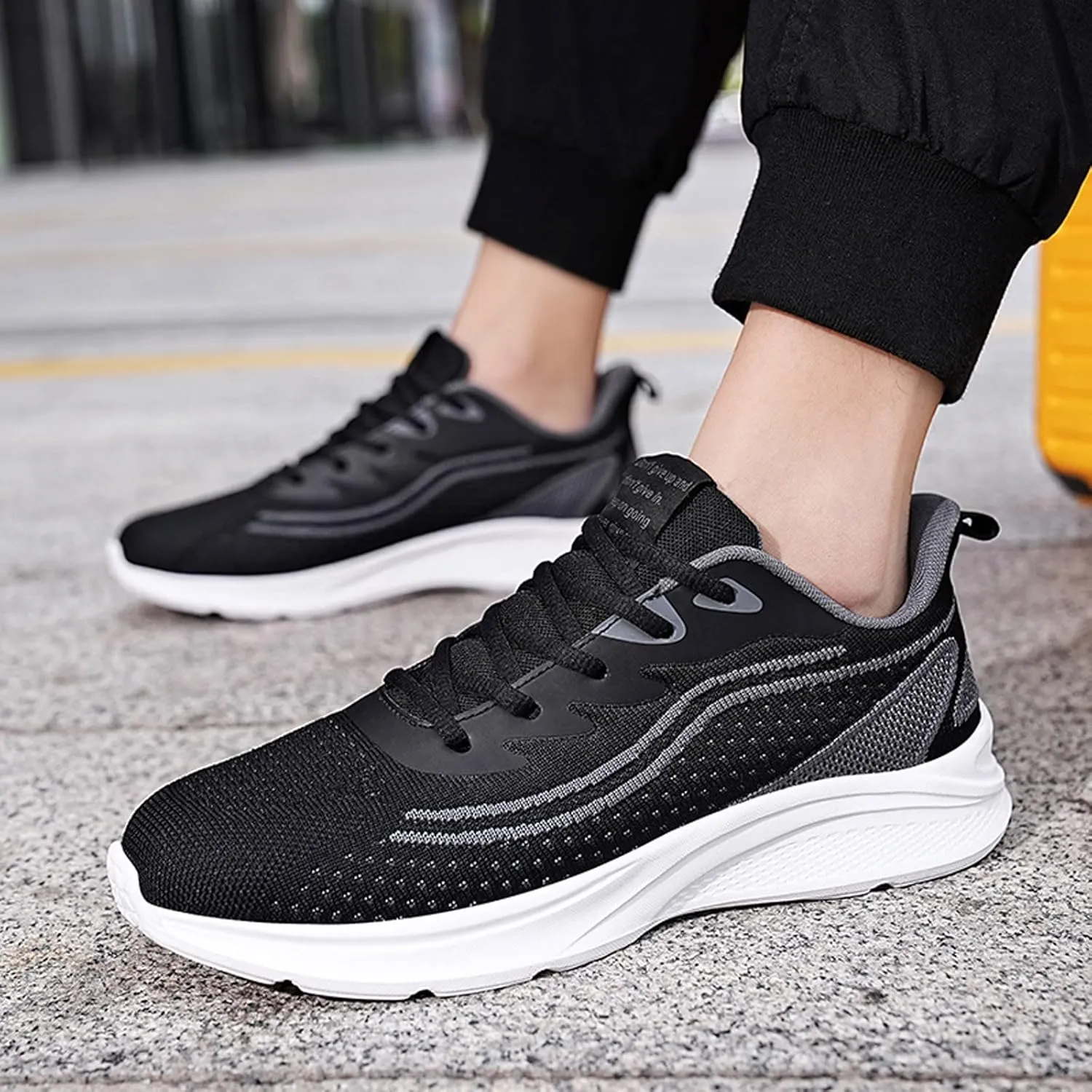 Men Slip on Walking Shoes Casual Dressy Memory Foam Breathable Fashion Sneakers Non Slip Arch Support Vacation Training Gym Shoes Wide Width