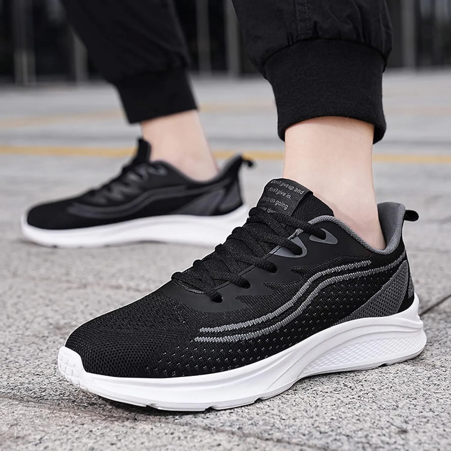 Men Slip on Walking Shoes Casual Dressy Memory Foam Breathable Fashion Sneakers Non Slip Arch Support Vacation Training Gym Shoes Wide Width