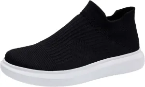 Men Slip on Walking Shoes Comfortable Memory Foam Breathable Lightweight Fashion Sneakers Non Slip Arch Support Vacation Training Gym Shoes Wide Width
