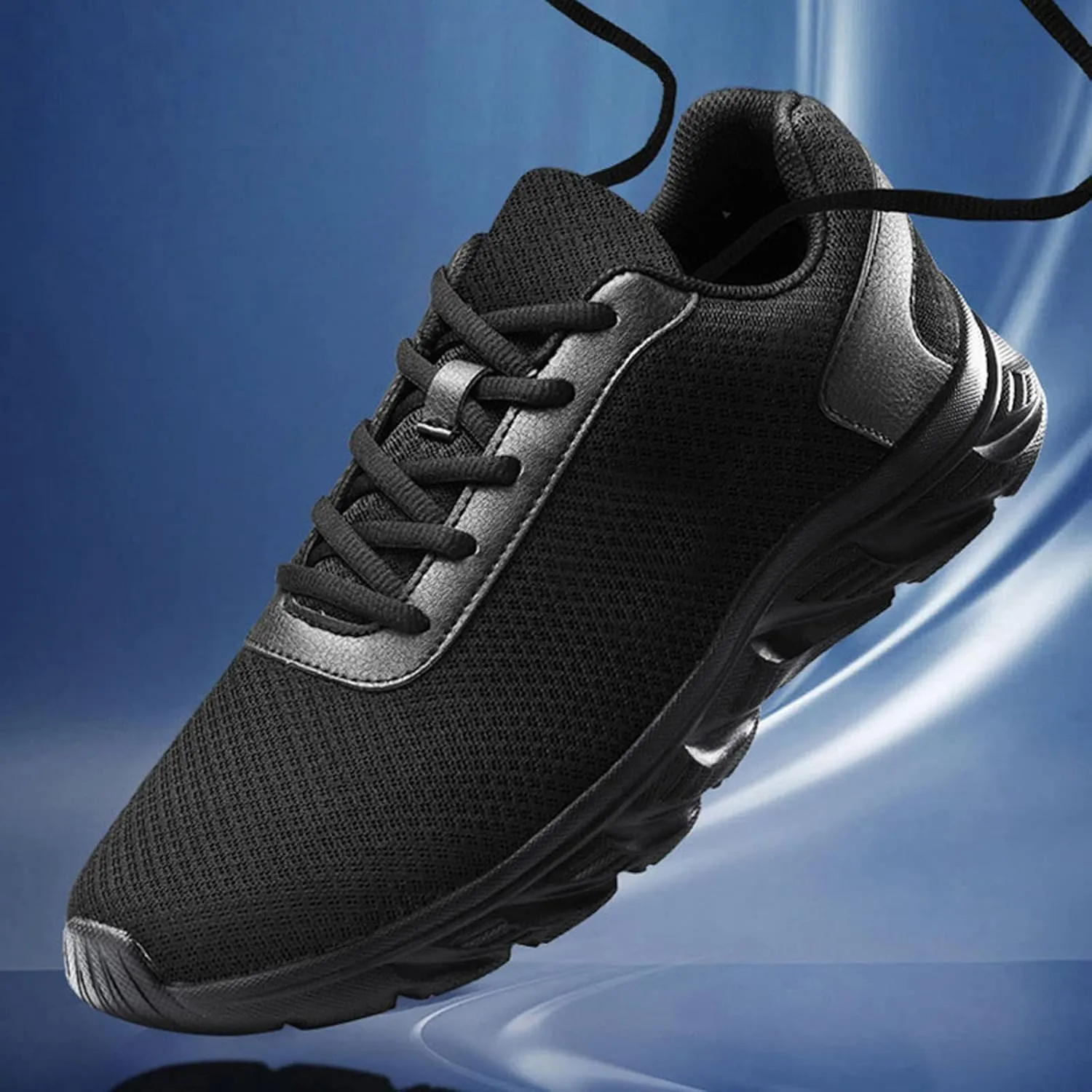 Men's Athletic Lace-Up Sneakers Breathable Mesh Lightweight Comfortable Walking Shoes for Gym Training, Jogging & Daily Sports Simple Solid Color Fashion Summer Sneaker