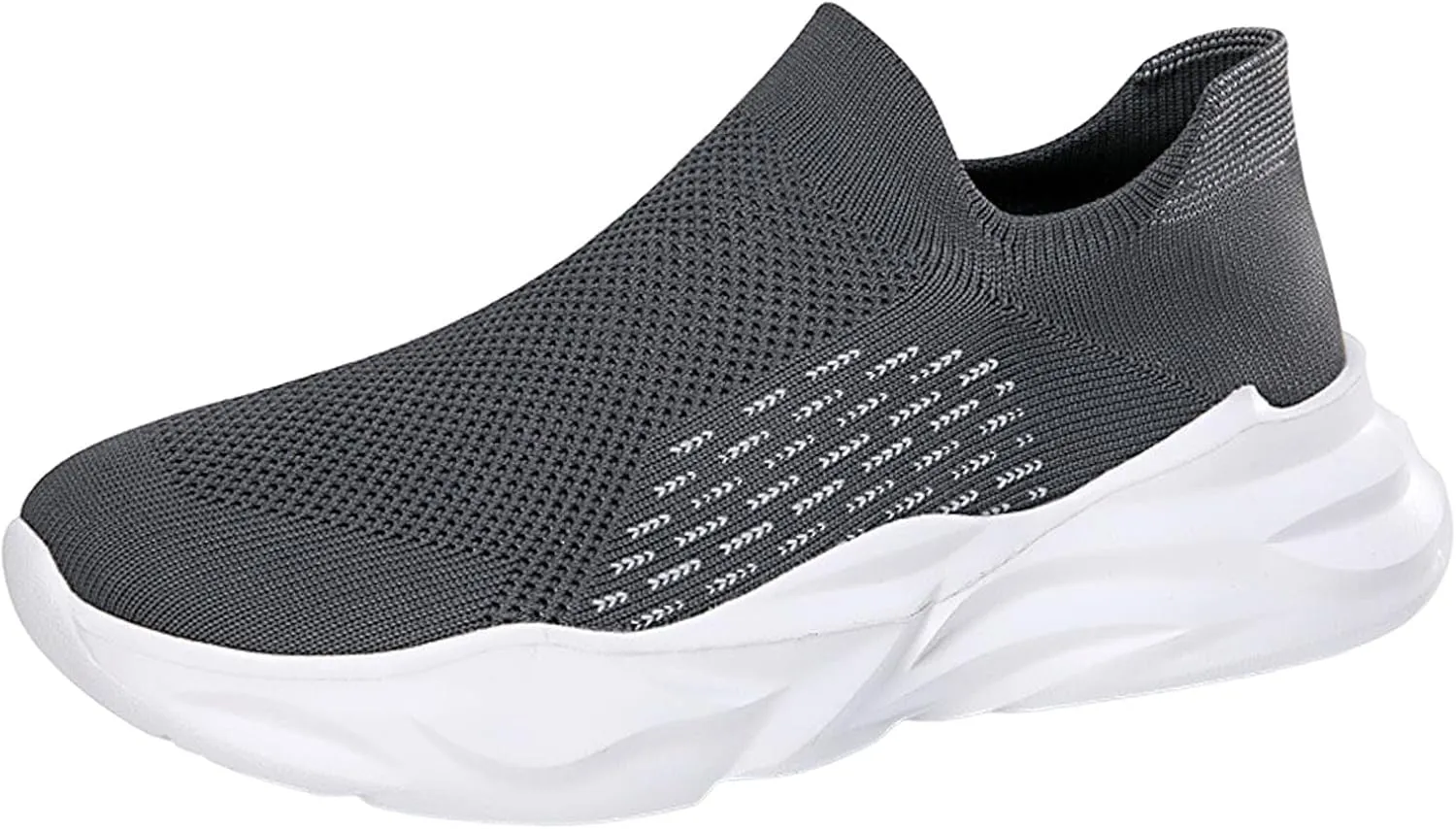 Men's Athletic Slip on Sneakers Fashionable Comfort Sole Breathable Mesh Ultra Lightweight Comfortable Cushion Running Shoes with Arch Support for Gym & Walking Daily Work for Male