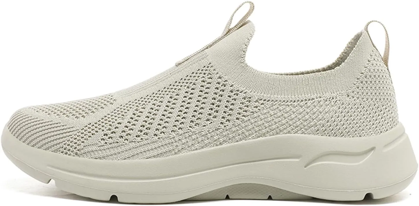 Mens Athletic Walking Slip on Shoes Breathable Mesh Lightweight Comfortable Sole Sneakers Non Slip Cushion for Running, Gym & Outdoor Activities Men's Spring and Summer Daily Shoes