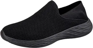 Men's Breathable Mesh Running Shoes, Comfortable Slip on Walking Sneakers for Spring/Summer Outdoor Activities, Perfect for Daily Wear and Sports Men Simple and Pure Color Flat Sneaker