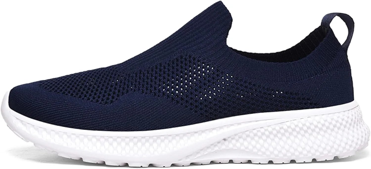 Men's Breathable Mesh Running Shoes, Lightweight Comfortable Slip on Walking Sneakers for Spring/Summer Outdoor Activities, Non Slip Perfect for Daily Work Wear and Sports Men