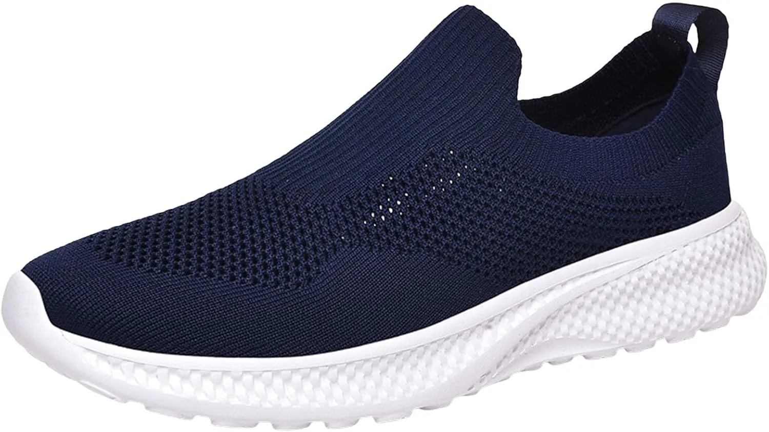 Men's Breathable Mesh Running Shoes, Lightweight Comfortable Slip on Walking Sneakers for Spring/Summer Outdoor Activities, Non Slip Perfect for Daily Work Wear and Sports Men