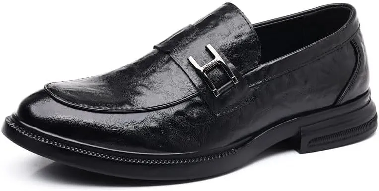 Men's Breathable Oxford Shoes Comfortable Slip-On Business Dress Shoes for All-Day Office
