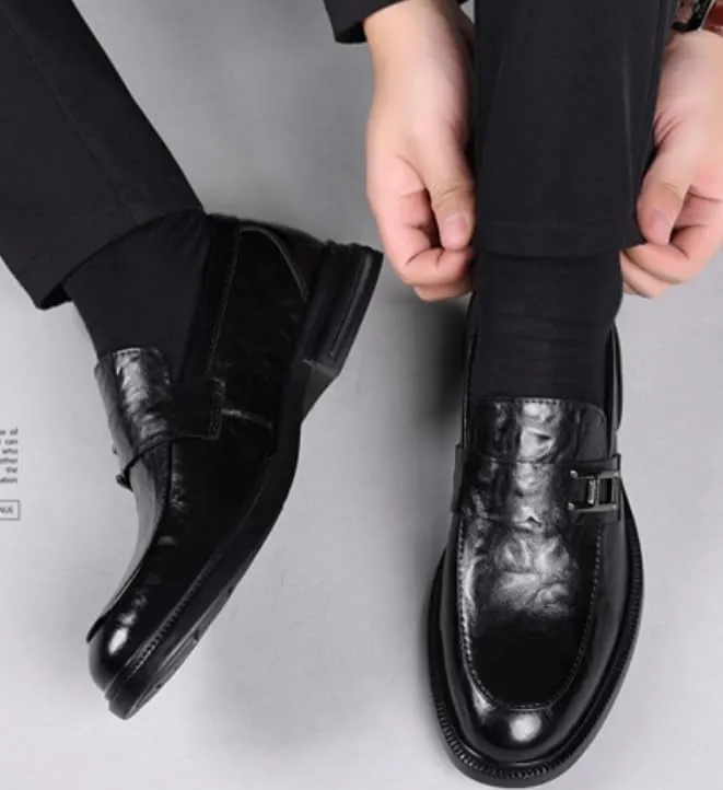 Men's Breathable Oxford Shoes Comfortable Slip-On Business Dress Shoes for All-Day Office