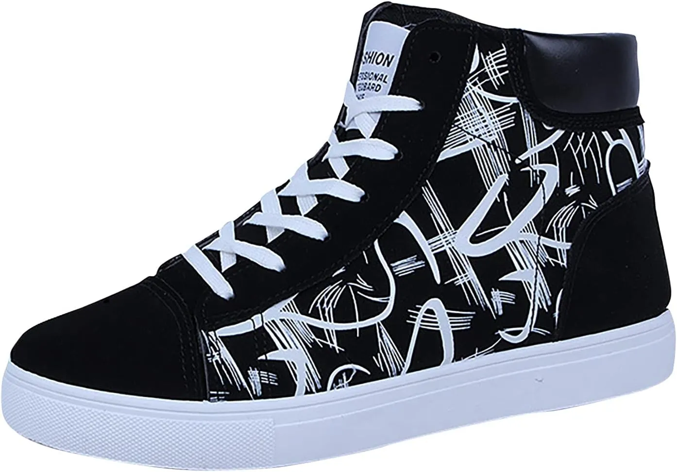Men's Canvas Flat High-top Fashion Comfortable Color Matching Casual Lace Up Leisure Sport Shoes Men's Sneaker