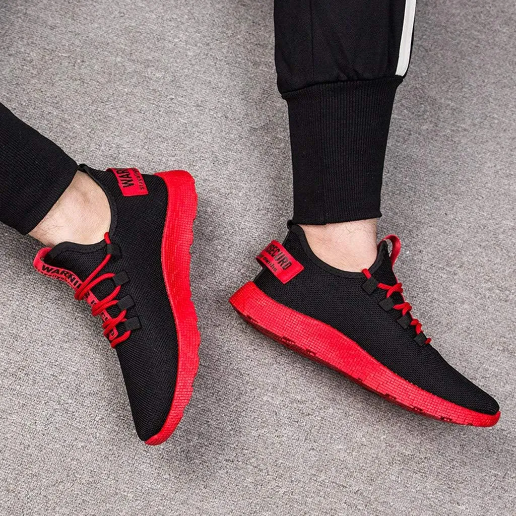 Mens Casual Lace-Up Sneakers Breathable Mesh Ultra Lightweight Comfortable Walking Shoes with Soft Memory Foam & Non Slip Rubber Sole for City Commuting Leisure Tourist Shoes