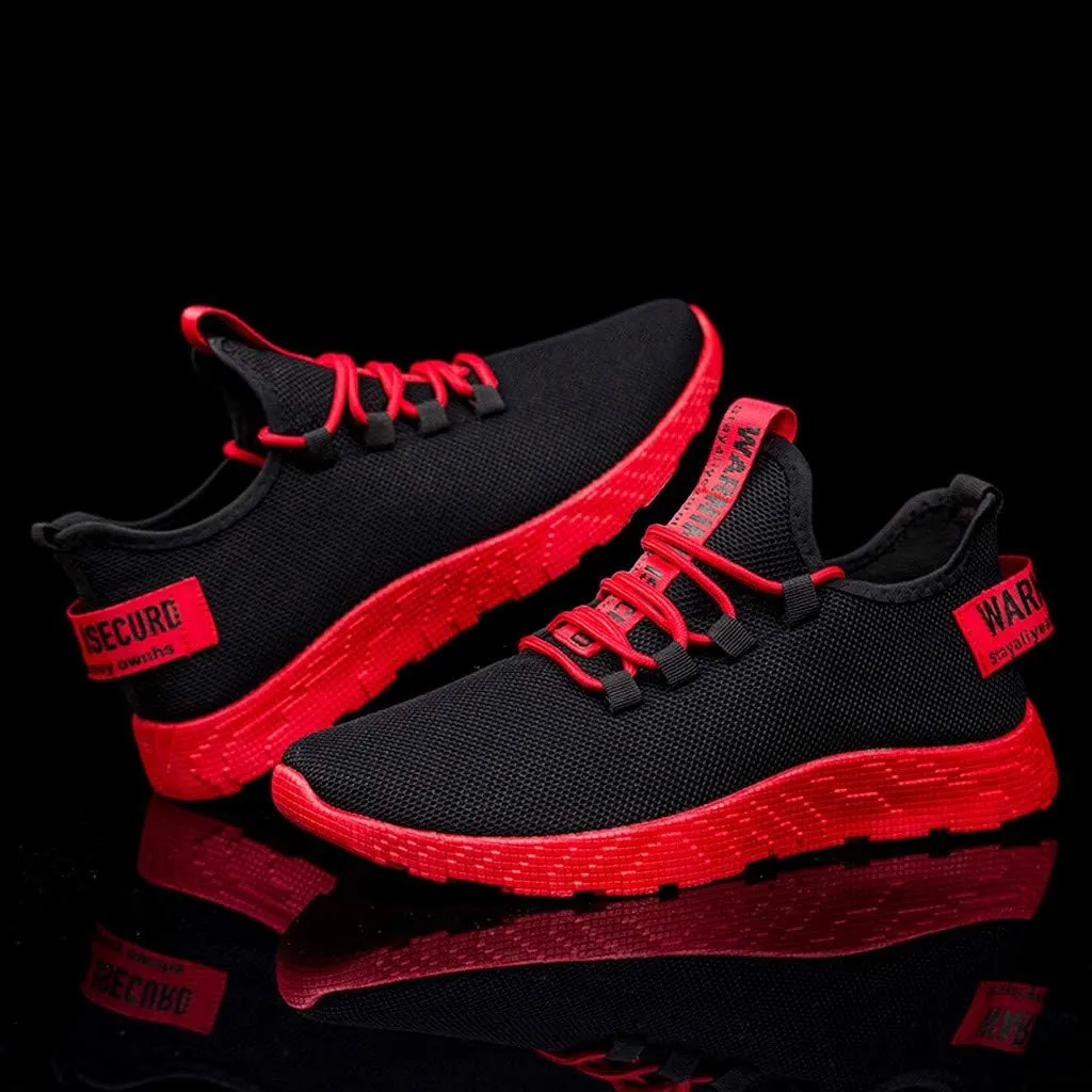 Mens Casual Lace-Up Sneakers Breathable Mesh Ultra Lightweight Comfortable Walking Shoes with Soft Memory Foam & Non Slip Rubber Sole for City Commuting Leisure Tourist Shoes
