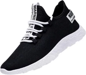 Mens Casual Lace-Up Sneakers Breathable Mesh Ultra Lightweight Comfortable Walking Shoes with Soft Memory Foam & Non Slip Rubber Sole for City Commuting Leisure Tourist Shoes