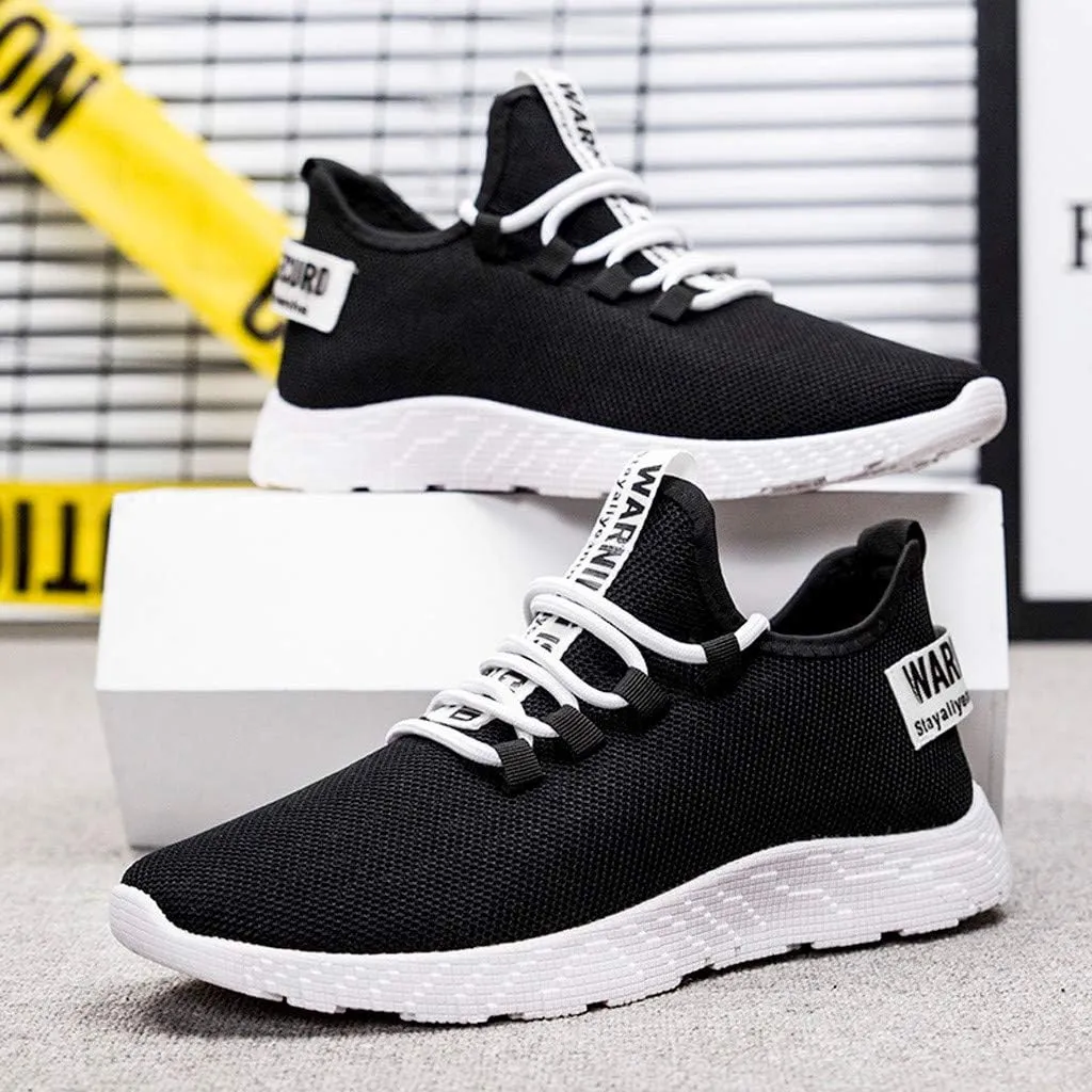 Mens Casual Lace-Up Sneakers Breathable Mesh Ultra Lightweight Comfortable Walking Shoes with Soft Memory Foam & Non Slip Rubber Sole for City Commuting Leisure Tourist Shoes