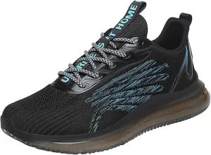 Mens Casual Lace-Up Sneakers Ultra Lightweight Breathable Mesh & Memory Foam Insole Non Slip Comfort for City Walking & Travel Fashionable Simple Printed Mesh Sneaker
