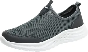 Mens Casual Slip on Summer Sneakers Breathable Mesh Ultra Lightweight Comfortable Walking Shoes with Soft Non Slip Rubber Sole for City Commuting Leisure Tourist Beach Quick Drying Shoes