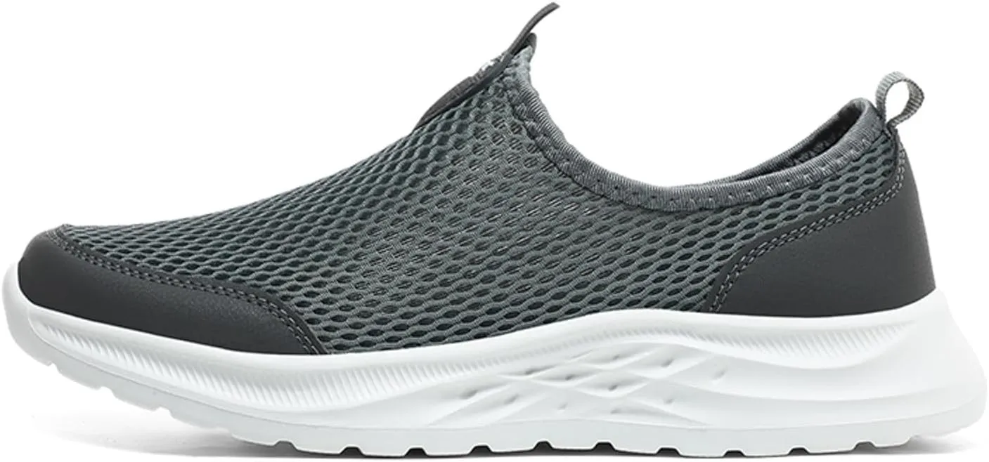 Mens Casual Slip on Summer Sneakers Breathable Mesh Ultra Lightweight Comfortable Walking Shoes with Soft Non Slip Rubber Sole for City Commuting Leisure Tourist Beach Quick Drying Shoes