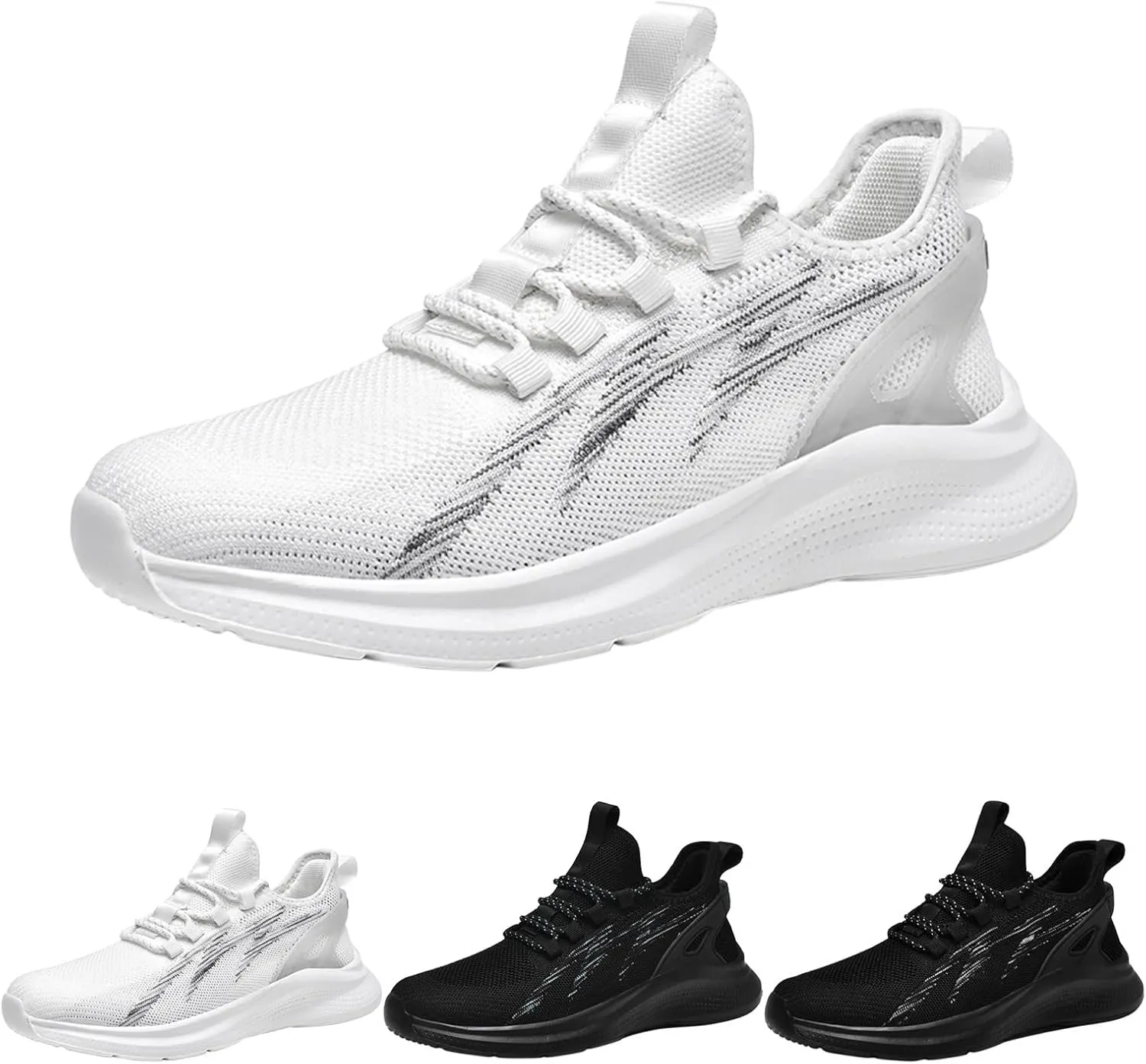 Men's Comfortable Walking Lightweight Breathable Mesh Shoes Non Slip Slip On Running Tennis Athletic Gym Workout Training Sneakers for Men Daily Workout Summer