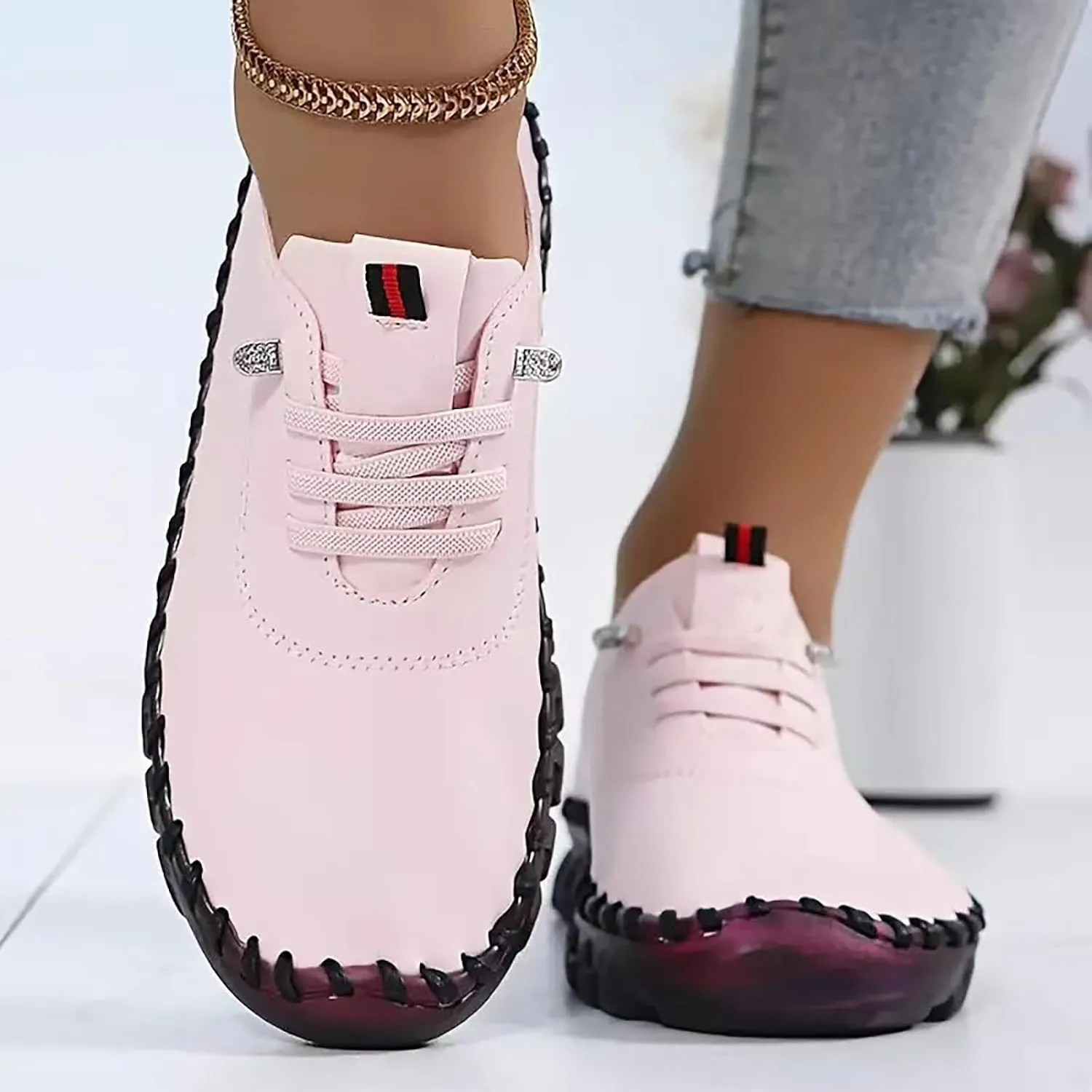 Mens Dress Shoes Slip On Sneakers Women Arch Support Womens Loafers with Arch Support Round Toe Flat Heel Christmas Sneakers for Women Round Toe Flats Comfortable
