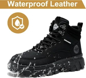 Men's High Top Fashion Sneakers Casual Athletic Walking Shoes Round Toe Lace-Up Shoes Non-Slip Hiking Boots for Men