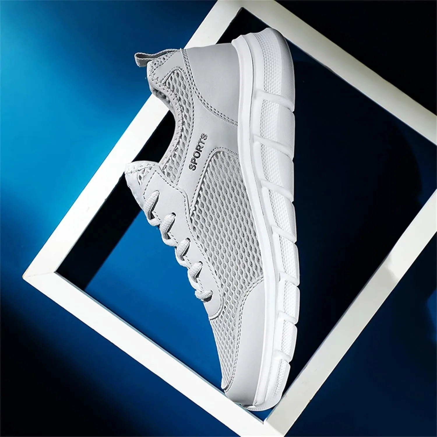 Men's Lace-Up Running Shoes Breathable Mesh Fashionable Lightweight Comfortable Athletic Sneakers for Gym Training & Casual Walking for Men Black Footwear