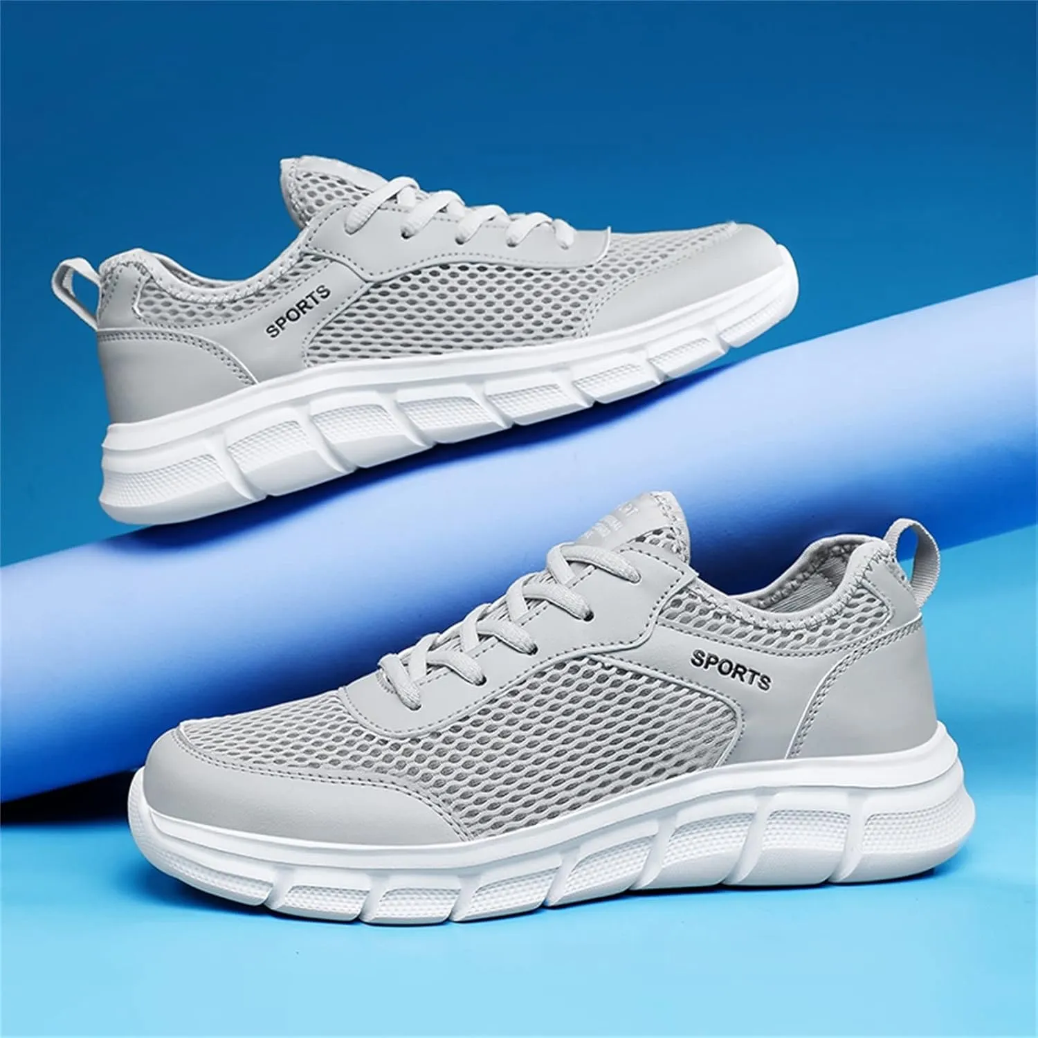 Men's Lace-Up Running Shoes Breathable Mesh Fashionable Lightweight Comfortable Athletic Sneakers for Gym Training & Casual Walking for Men Black Footwear