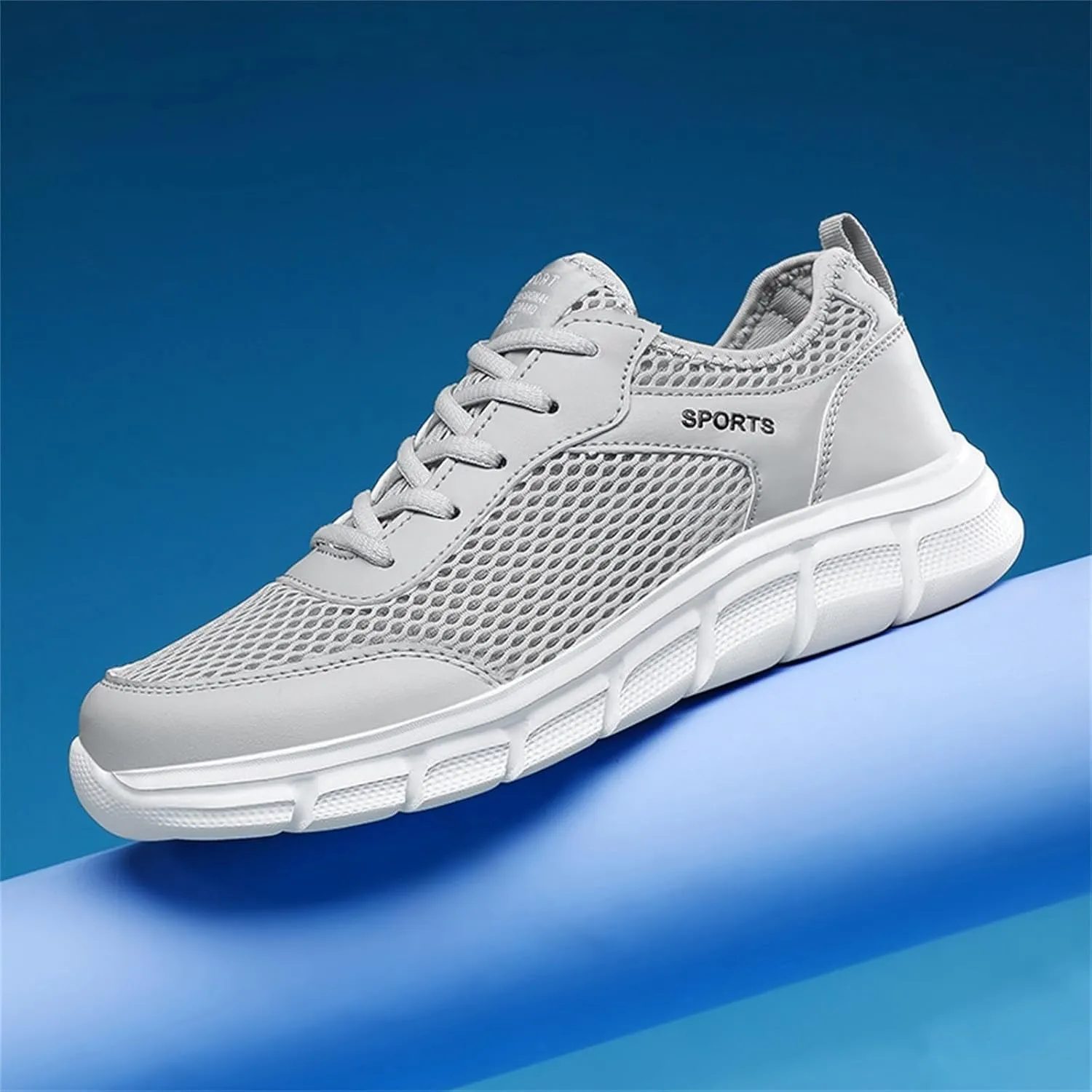 Men's Lace-Up Running Shoes Breathable Mesh Fashionable Lightweight Comfortable Athletic Sneakers for Gym Training & Casual Walking for Men Black Footwear
