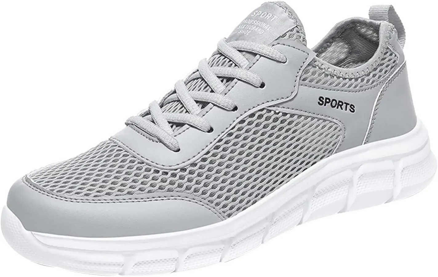 Men's Lace-Up Running Shoes Breathable Mesh Fashionable Lightweight Comfortable Athletic Sneakers for Gym Training & Casual Walking for Men Black Footwear
