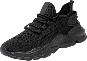 Men's Lace Up Walking Shoes Tennis Running Sneakers Lightweight Breathable Mesh Casual Arch Support Comfort Work Gym Trainers Sneakers for Men Daily Workout and Long Standing