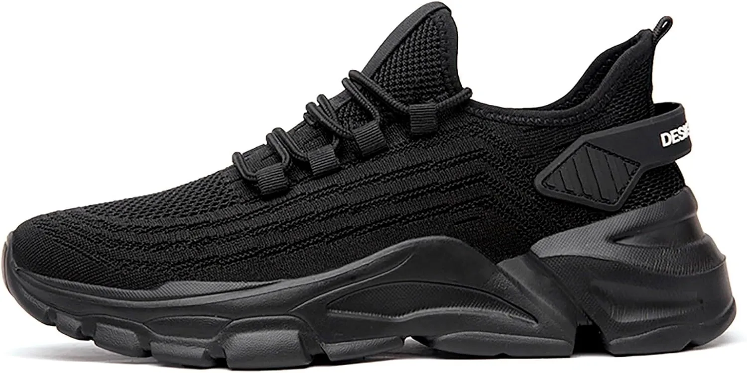 Men's Lace Up Walking Shoes Tennis Running Sneakers Lightweight Breathable Mesh Casual Arch Support Comfort Work Gym Trainers Sneakers for Men Daily Workout and Long Standing