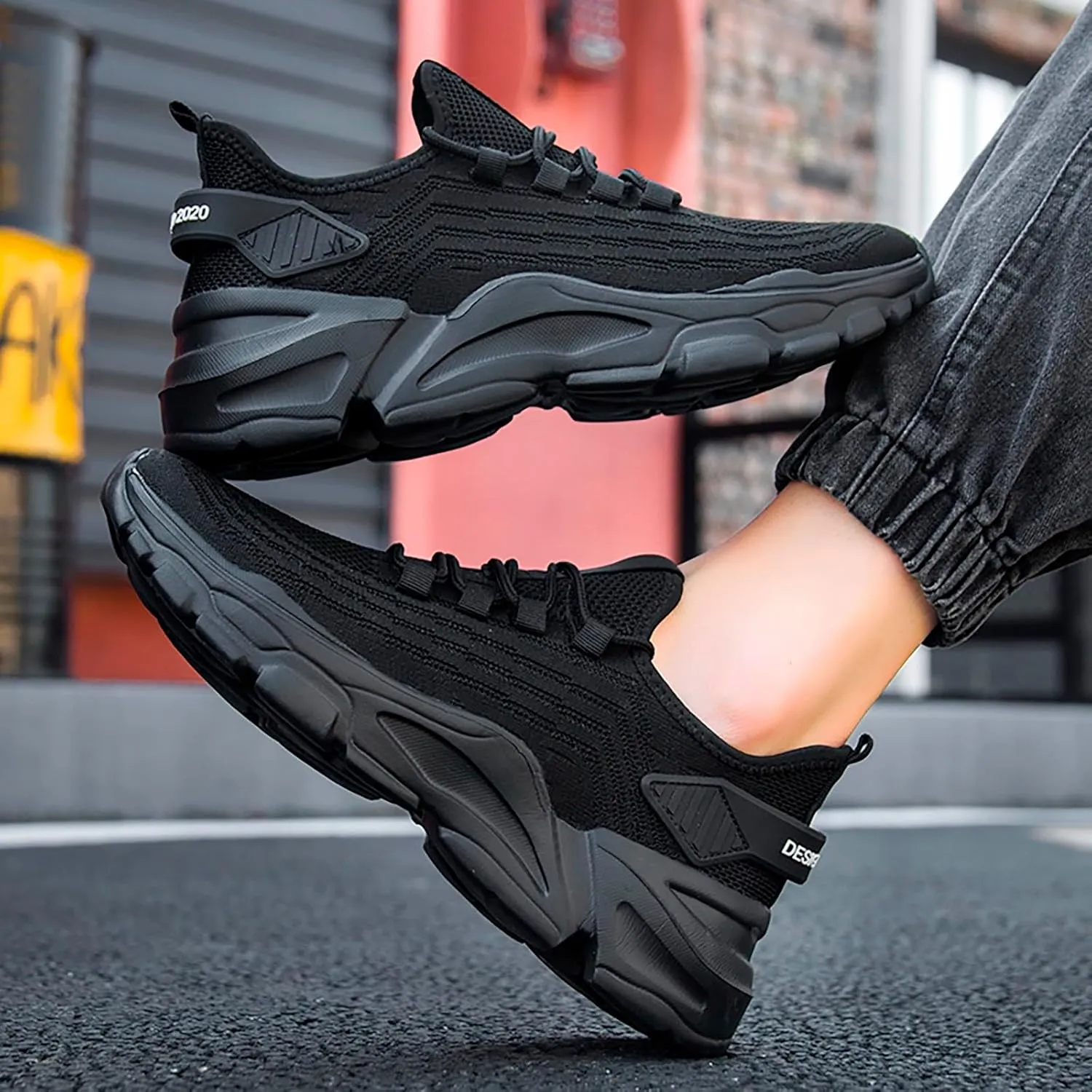 Men's Lace Up Walking Shoes Tennis Running Sneakers Lightweight Breathable Mesh Casual Arch Support Comfort Work Gym Trainers Sneakers for Men Daily Workout and Long Standing