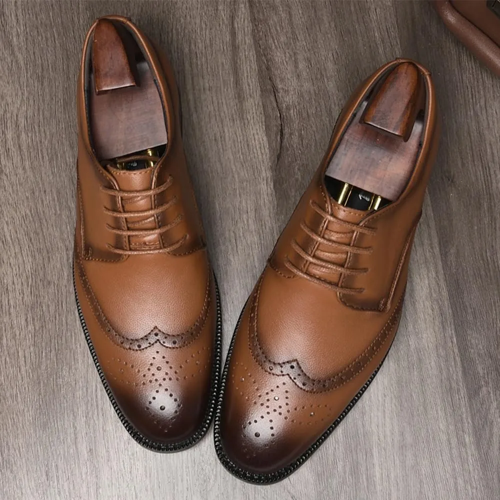 Mens Leather Shoes Dress Shoes Business Office Wedding Lightweight All-Day Comfort Non-Slip Soft Sole Penny