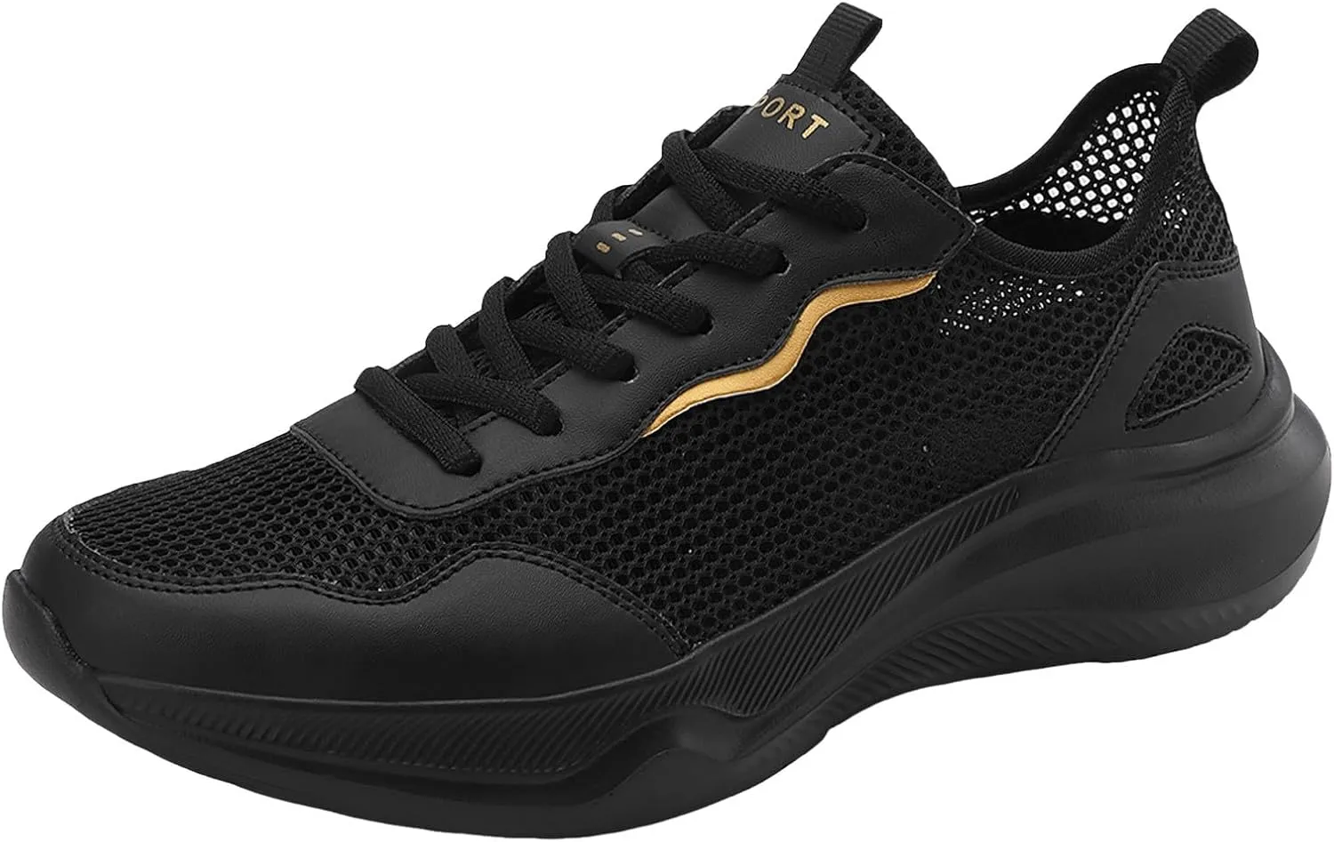 Men's Lightweight Lace-Up Sneakers Breathable Mesh Comfortable Athletic Shoes for Running, Gym Training & Casual Daily Wear Fashionable New Pattern Outdoor Casual Mens Sneaker