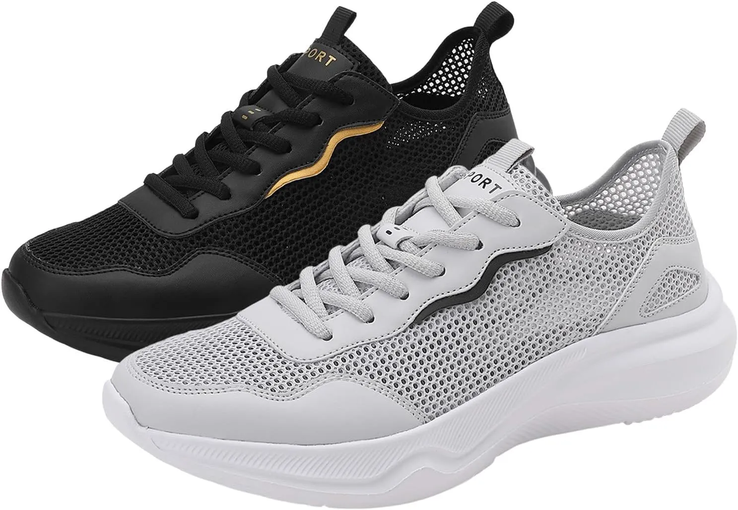 Men's Lightweight Lace-Up Sneakers Breathable Mesh Comfortable Athletic Shoes for Running, Gym Training & Casual Daily Wear Fashionable New Pattern Outdoor Casual Mens Sneaker