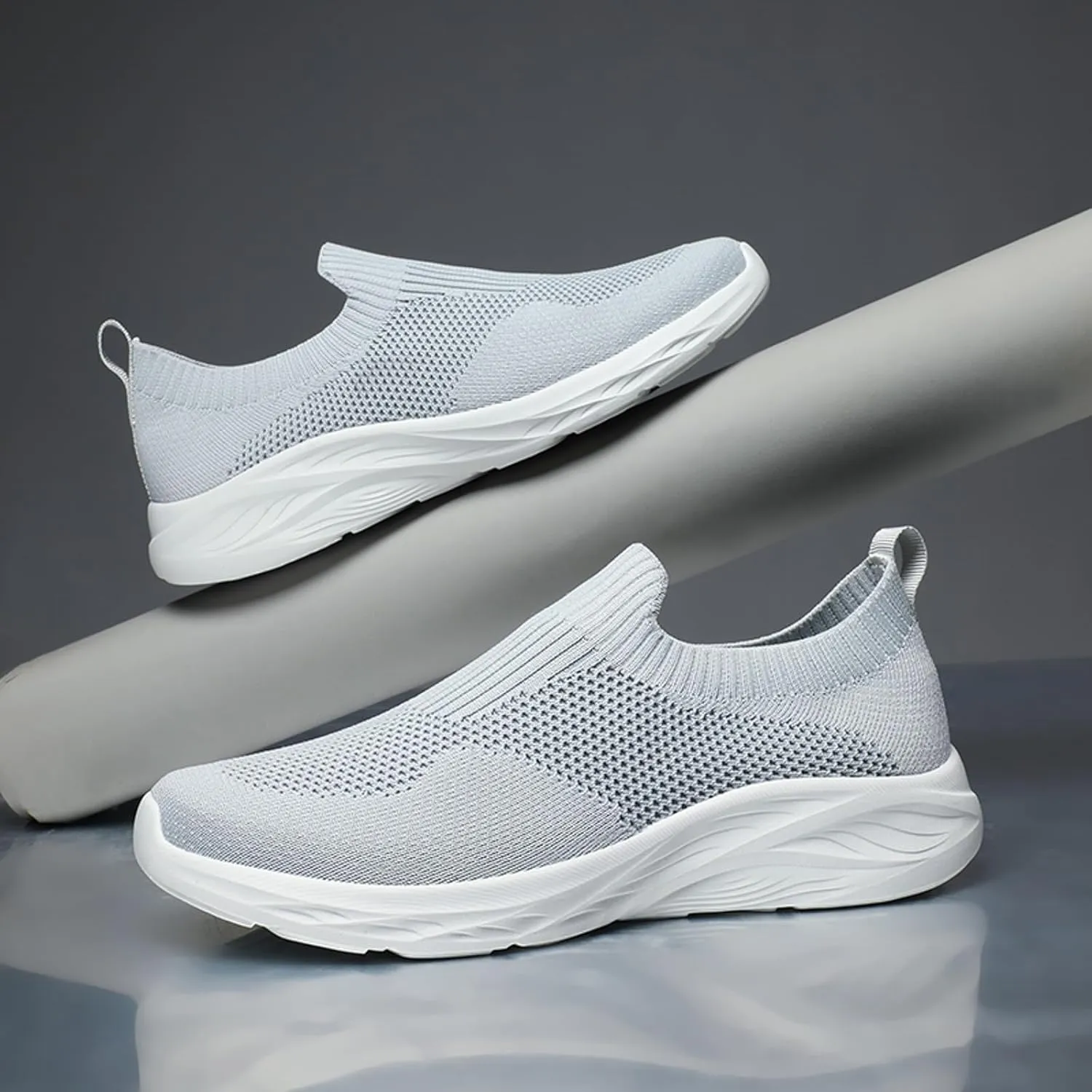 Men's Lightweight Slip on Walking Sneakers Breathable Mesh Comfortable Athletic Shoes for Running, Gym Training & Casual Daily Wear Fashionable Arch Support Outdoor Casual Mens Sneaker