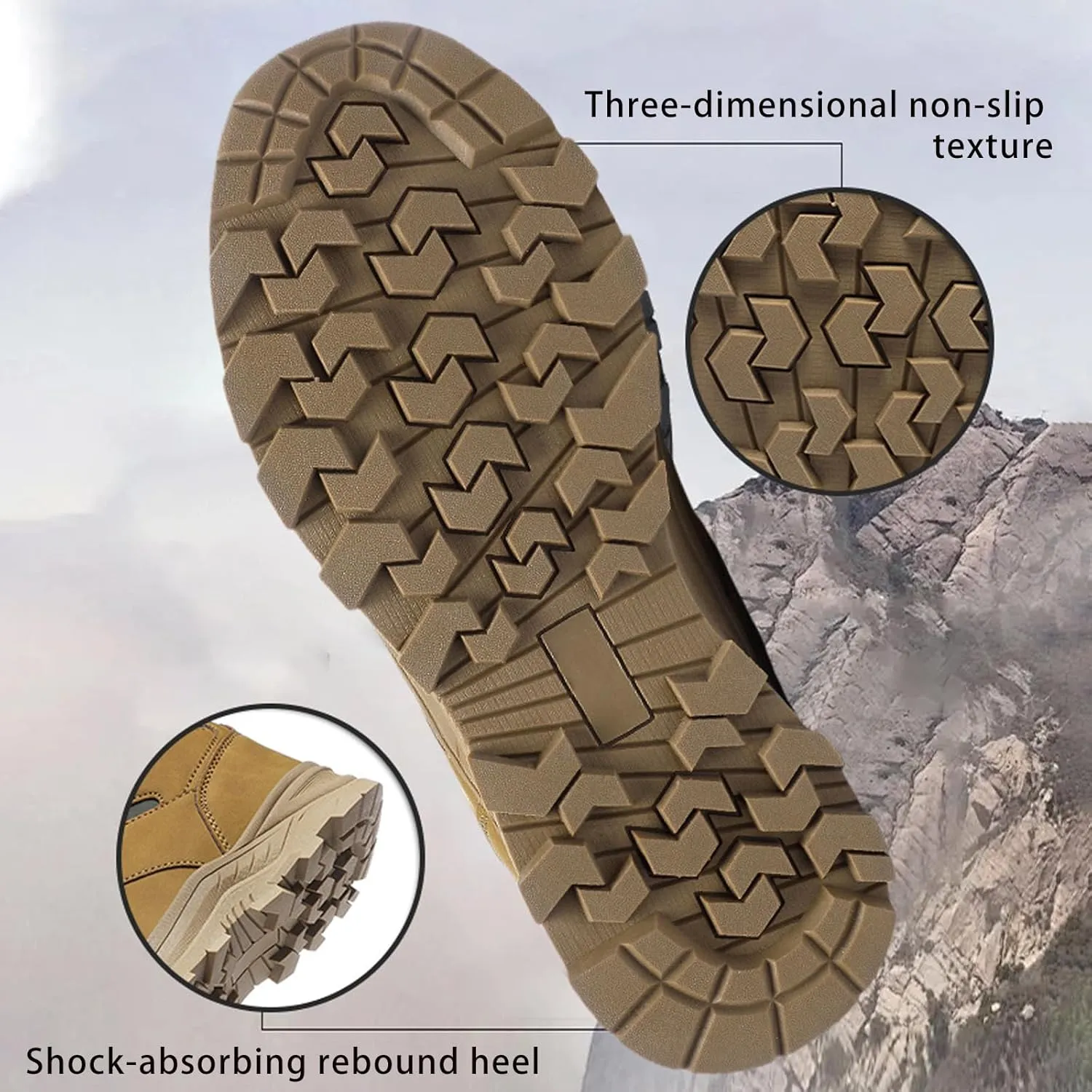 Men's Lightweight Warm Hiking Boots Platform Non-Slip Waterproof Fur Lined Lace-Up High Top Snow Boots Outdoor Trekking Walking Booties