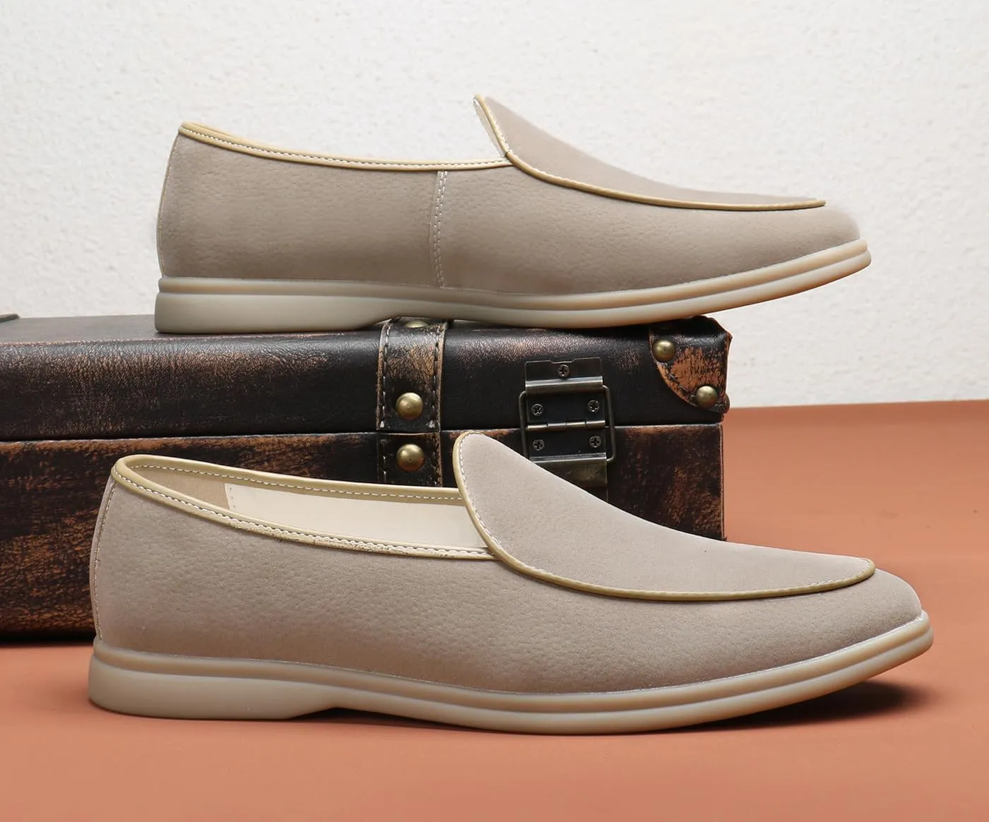 Men's Loafers Slip-Ons Casual Dress Suede Penny Loafers Fashion Wedding Formal Prom Walking Shoes for Men