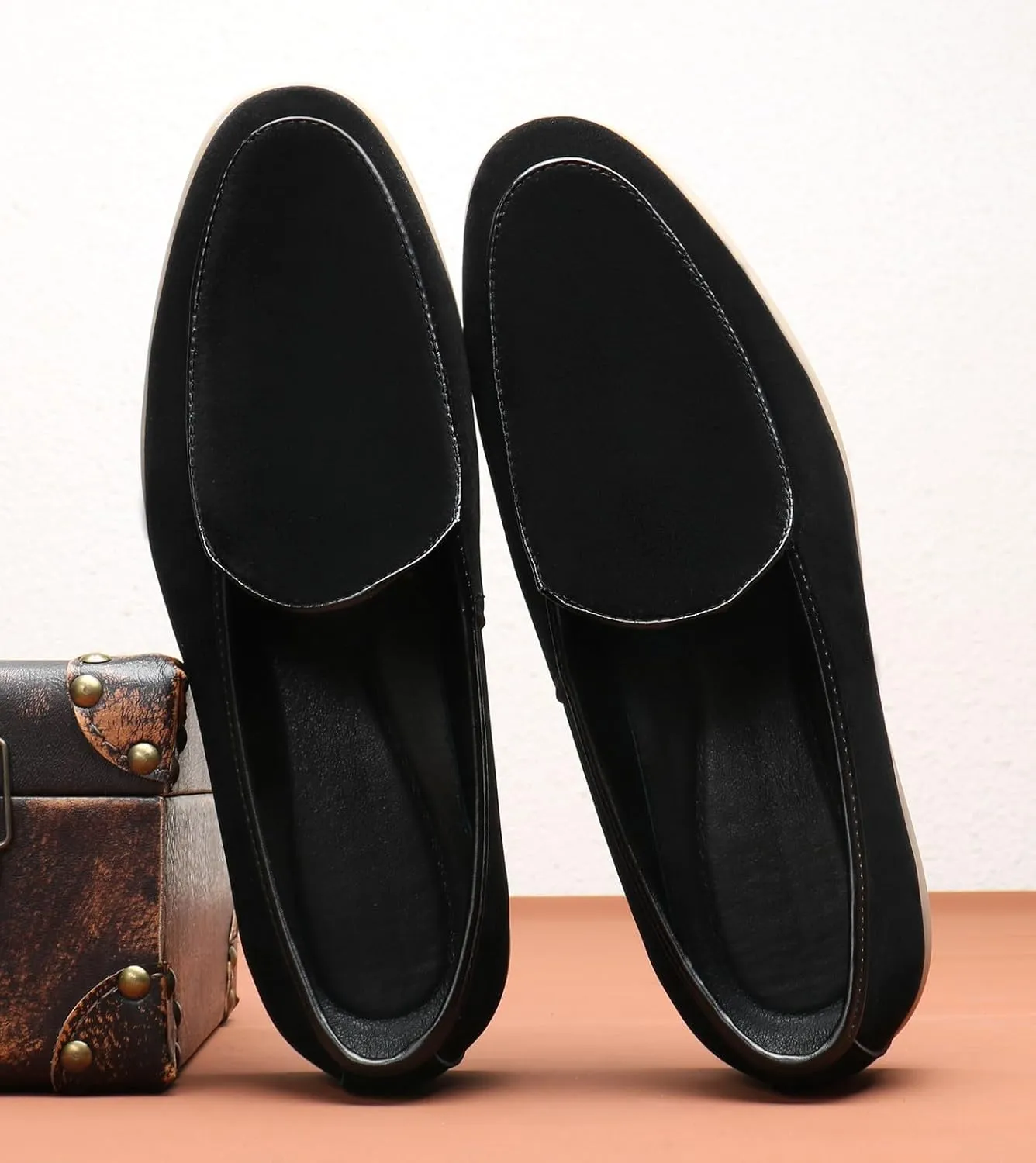 Men's Loafers Slip-Ons Casual Dress Suede Penny Loafers Fashion Wedding Formal Prom Walking Shoes for Men