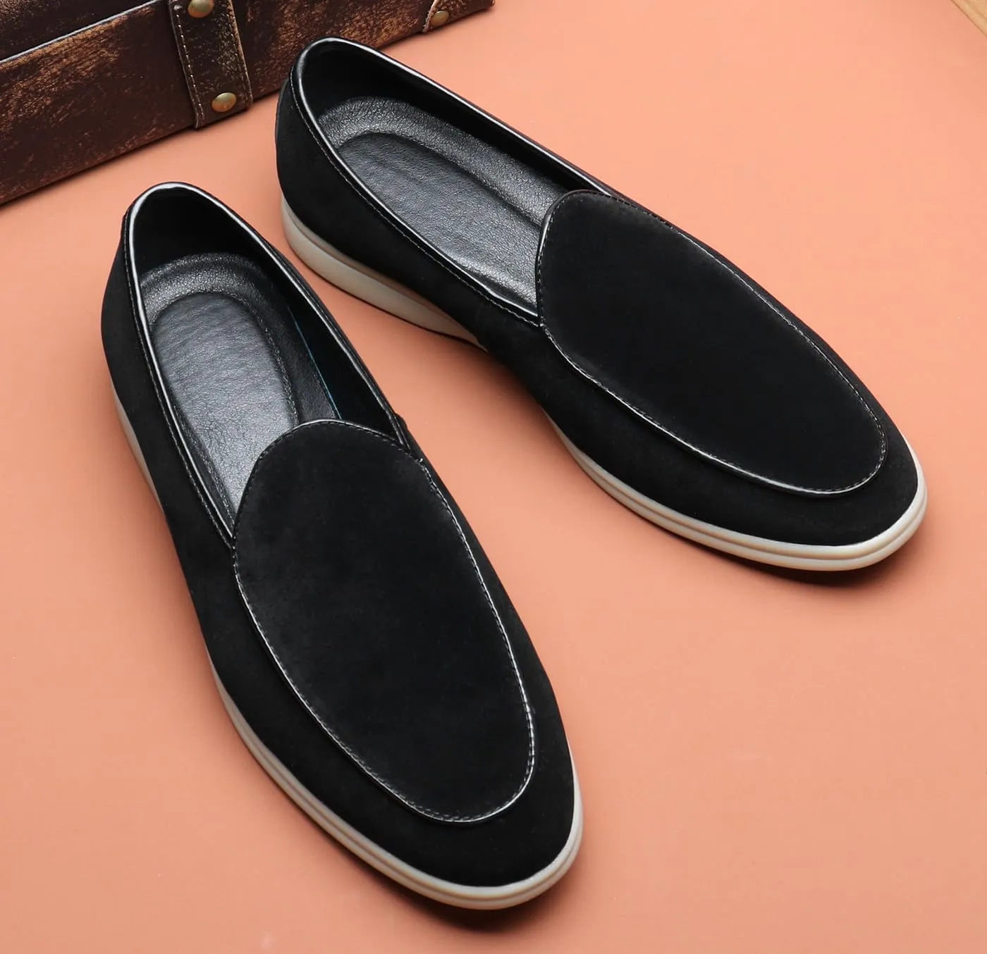 Men's Loafers Slip-Ons Casual Dress Suede Penny Loafers Fashion Wedding Formal Prom Walking Shoes for Men
