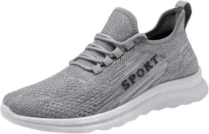 Men's Running Shoes Breathable Mesh Lace-Up Lightweight Comfortable Sneakers for Gym, Jogging & Casual Walking | Durable Design Solid Color Simple Sneaker for Men