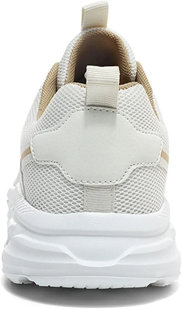 Men's Running Shoes Ultra Lightweight Breathable Walking Shoes Lace Up Non Slip Thick Sole Athletic Fashion Cushion Sneakers Mesh Workout Casual Sports Footwear Daily Work Shoe for Men