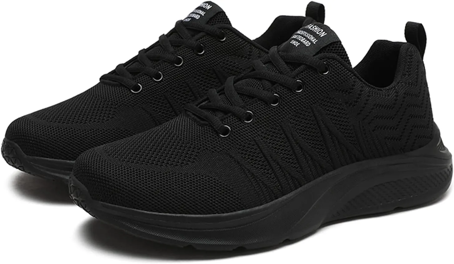 Mens Shoes Arch Support Walking Shoes Slip On Soft Sole Sneakers for Male, Casual Cushion Athletic Running, Lightweight Breathable Mesh Knit Sneakers for Men Daily Workout