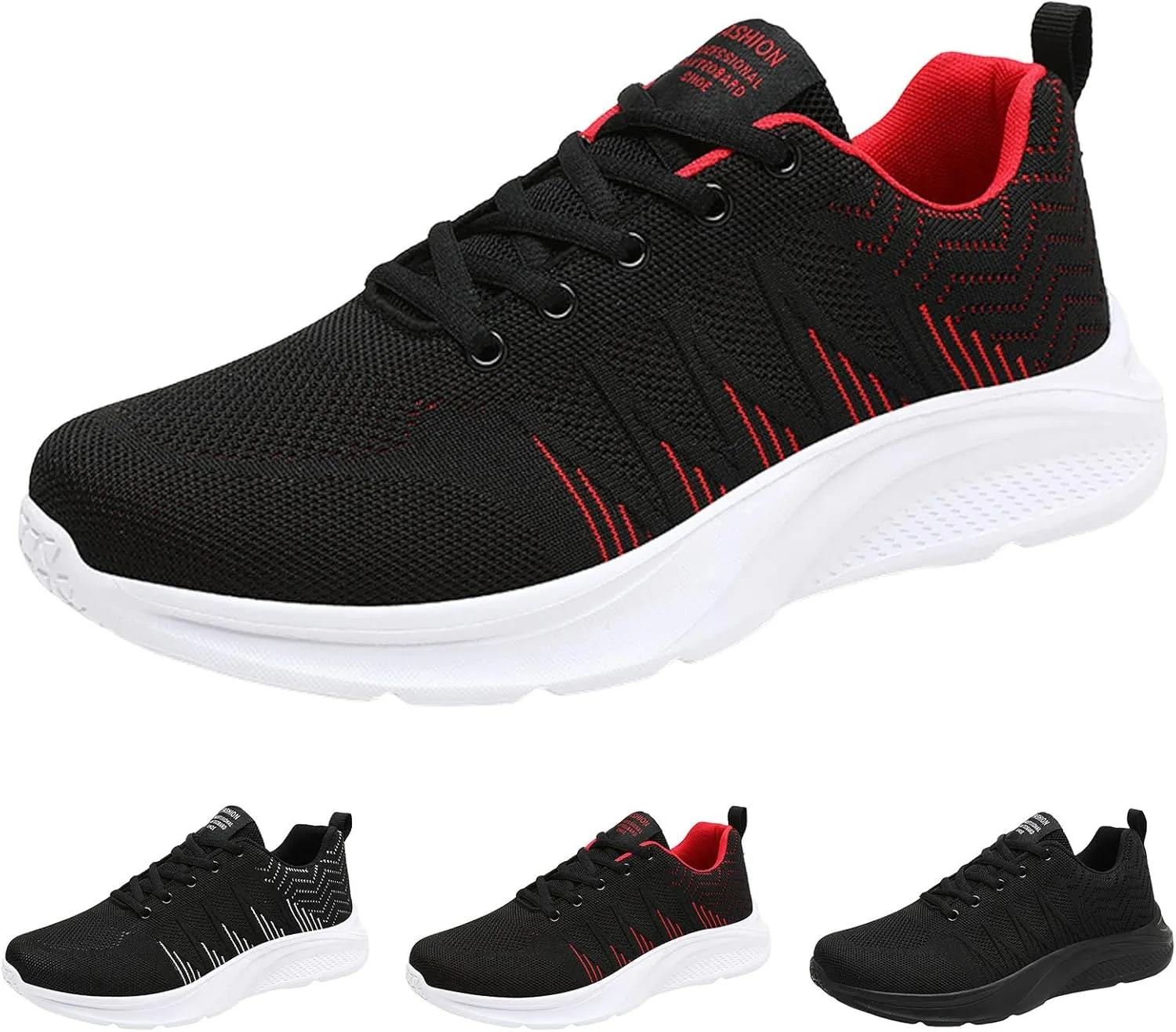 Mens Shoes Arch Support Walking Shoes Slip On Soft Sole Sneakers for Male, Casual Cushion Athletic Running, Lightweight Breathable Mesh Knit Sneakers for Men Daily Workout