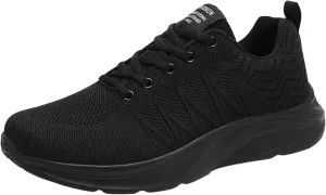 Mens Shoes Arch Support Walking Shoes Slip On Soft Sole Sneakers for Male, Casual Cushion Athletic Running, Lightweight Breathable Mesh Knit Sneakers for Men Daily Workout