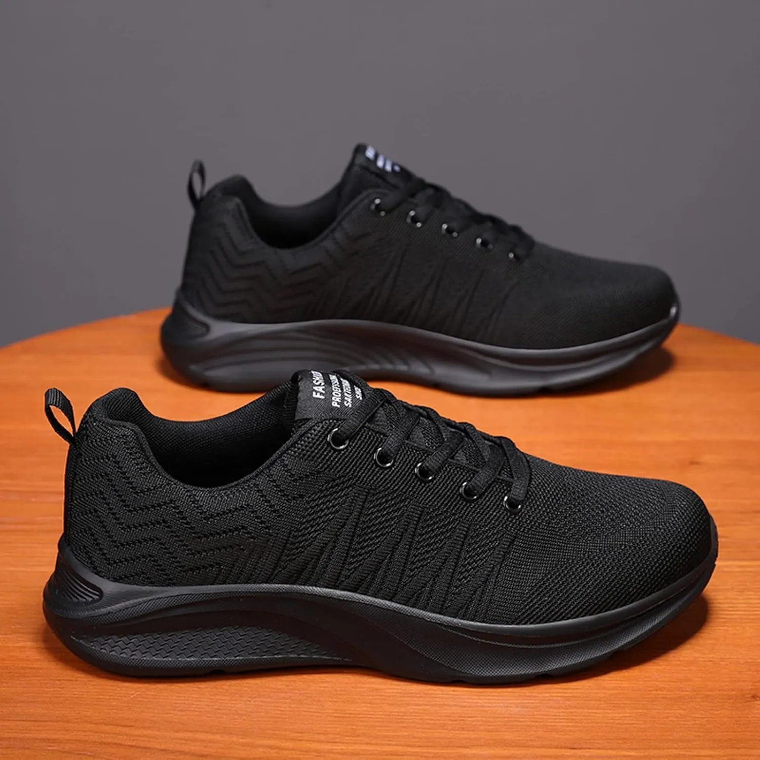 Mens Shoes Arch Support Walking Shoes Slip On Soft Sole Sneakers for Male, Casual Cushion Athletic Running, Lightweight Breathable Mesh Knit Sneakers for Men Daily Workout